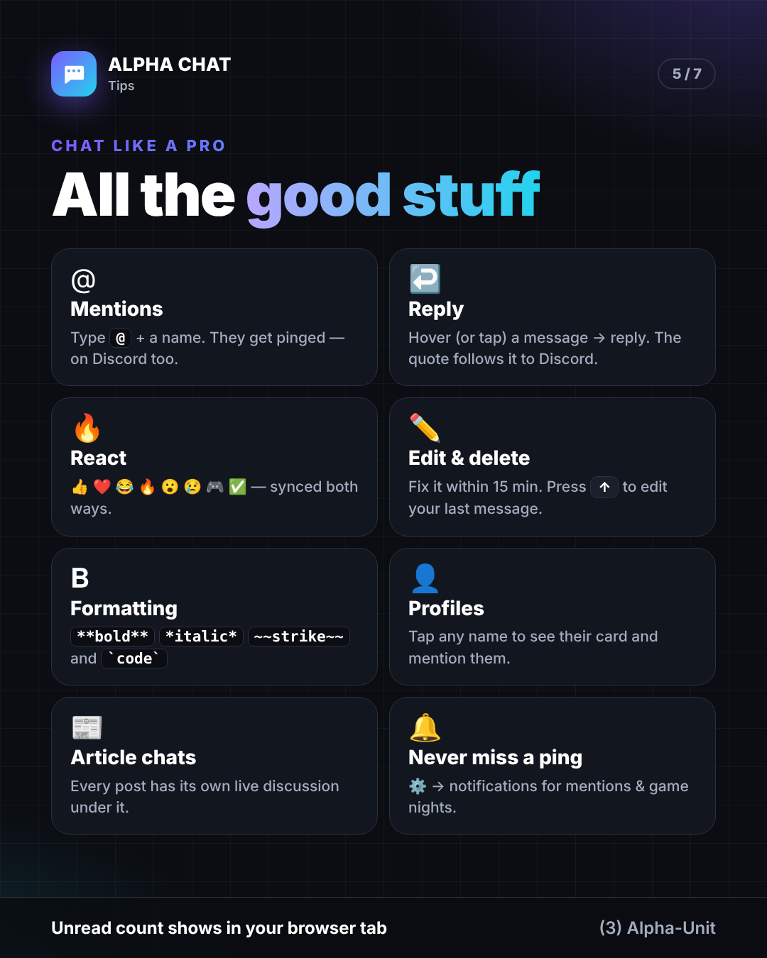 Chat tips