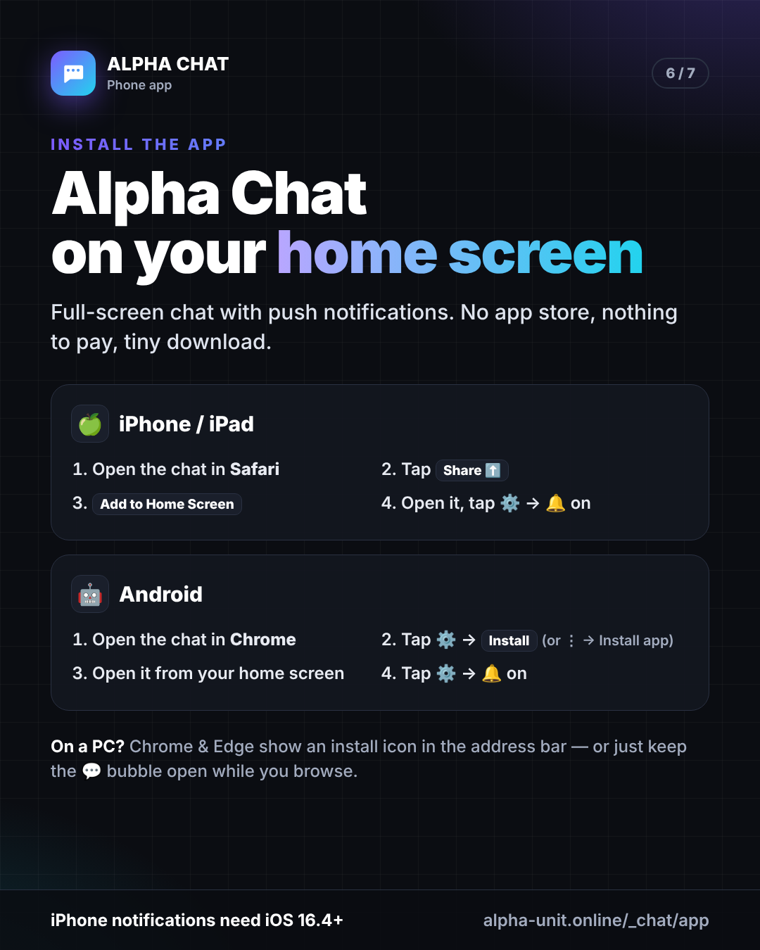 Install the Alpha Chat app